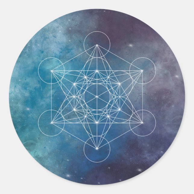 Metatron, Chakra, Zen, sakraler geometrischer, Eng Runder Aufkleber (Vorderseite)