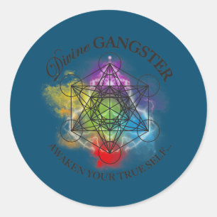 Metatron Cube Divines Gangster Spiritueller Yoga Runder Aufkleber