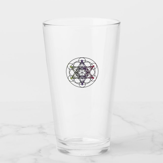 Metatron Cube Glass Cup Glas (Vorderseite)