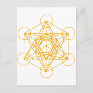 Metatron Cube Gold Postkarte