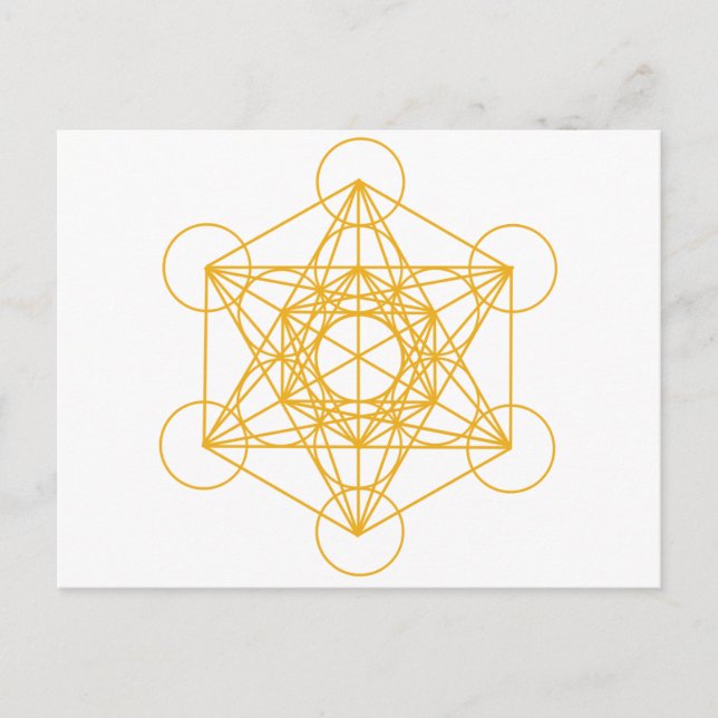Metatron Cube Gold Postkarte (Vorderseite)