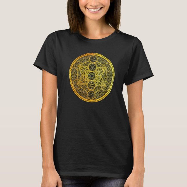 Metatron Cube Platonic Solids Sacred Geometrie Met T-Shirt (Vorderseite)