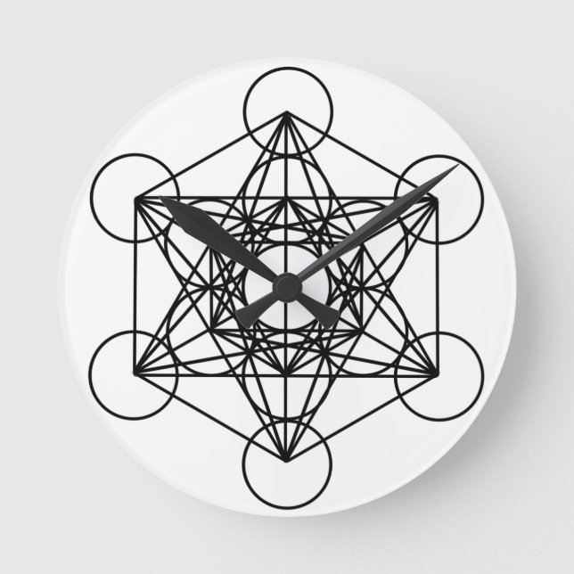 Metatron Cube Runde Wanduhr (Vorderseite)