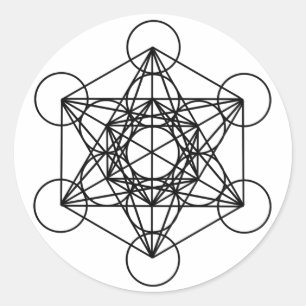 Metatron Cube Runder Aufkleber