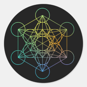Metatron Cube Sacred Geometry Runder Aufkleber