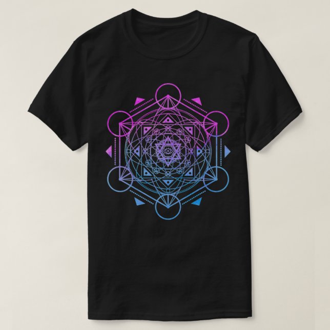 Metatron Cube Sacred Geometry Spiritueller Yoga  T-Shirt (Design vorne)