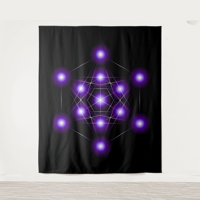 Metatron Cube Series V3 Tapestry Wandteppich (Vorderseite)
