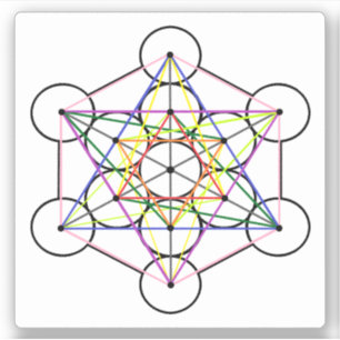 Metatron-Kubus-Aufkleber mit einem Quadratzoll von Aufkleber