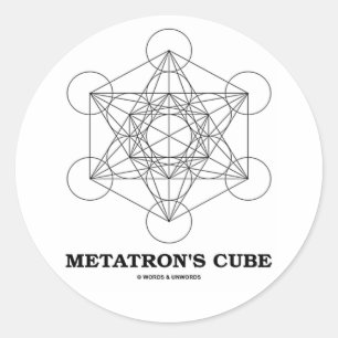 Metatron-Kubus (Heilige Geometrie) Runder Aufkleber