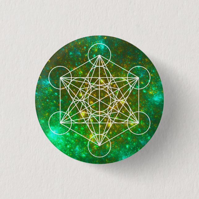 Metatron-Kubus, Heilige Geometrie, spirituelles Sy Button (Vorderseite)