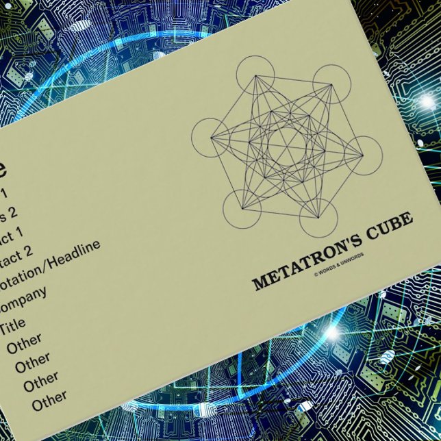 Metatron-Kubus (Heilige Geometrie) Visitenkarte (Sacred geometry comes alive at your next introduction w/ this customizable Metatron's Cube biz card)