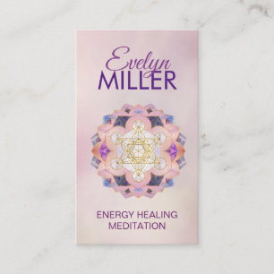 Metatron-Kubus in Gemstone lotus Sacred Geometry  Visitenkarte