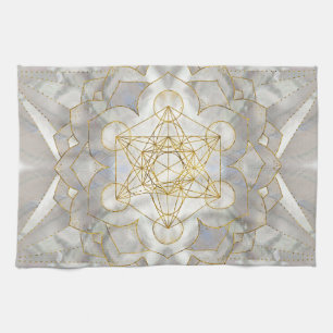 Metatron-Kubus in Lotus Heilige Geometrie Geschirrtuch