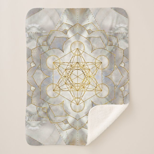 Metatron-Kubus in Lotus Heilige Geometrie Sherpadecke (Vorderseite)