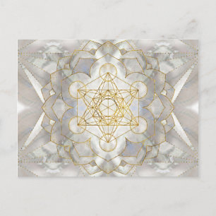 Metatron-Kubus in Lotus Sacred Geometry Postkarte