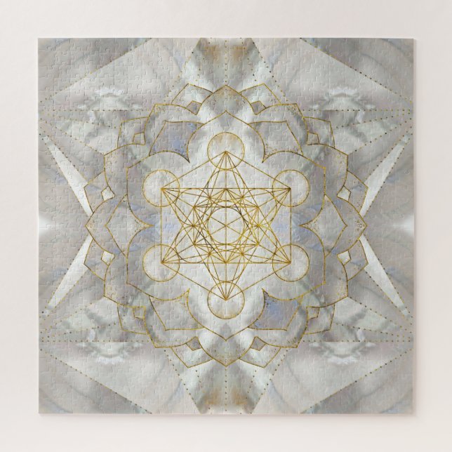 Metatron-Kubus in Lotus Sacred Geometry Puzzle (Vertikal)