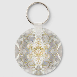 Metatron-Kubus in Lotus Sacred Geometry Schlüsselanhänger