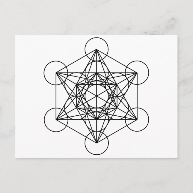 Metatron-Kubus (weiß) Postkarte (Vorderseite)
