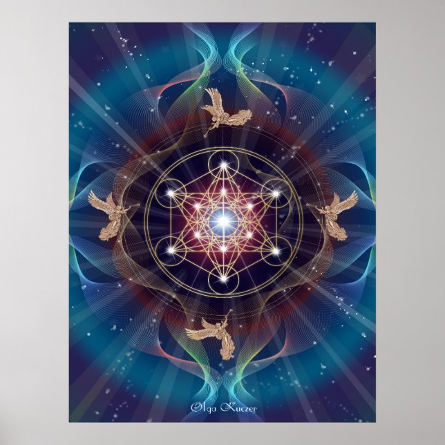 Metatron - Merkabah - Heilige Geometrie Poster (Vorne)