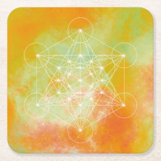 Metatron Rechteckiger Pappuntersetzer