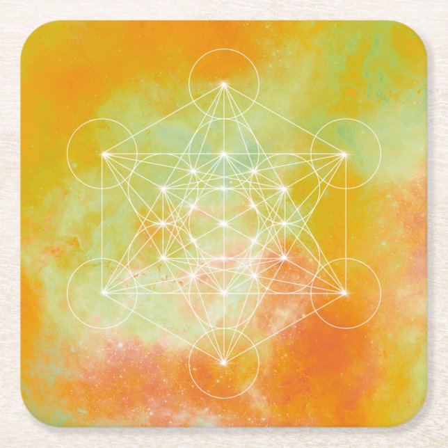 Metatron Rechteckiger Pappuntersetzer (Vorderseite)