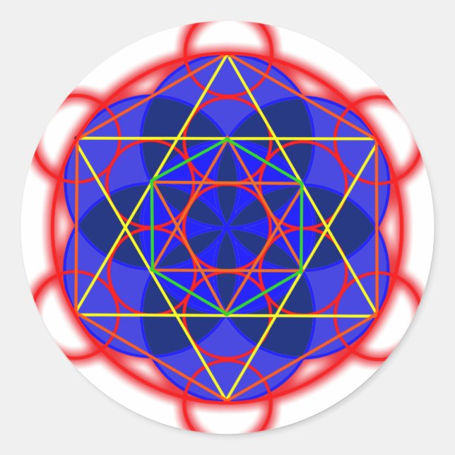 Metatron RedBlue Runder Aufkleber (Vorderseite)