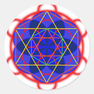 Metatron RedBlue Runder Aufkleber