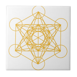 Metatron Würfel-Gold Fliese