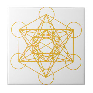 Metatron Würfel-Gold Fliese