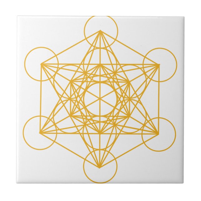 Metatron Würfel-Gold Fliese (Vorderseite)