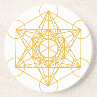 Metatron Würfel-Gold Getränkeuntersetzer