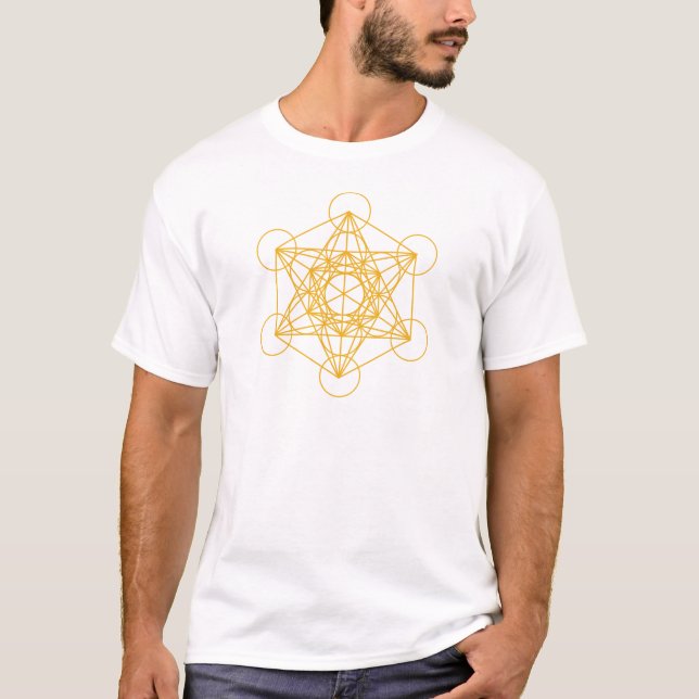 Metatron Würfel-Gold T-Shirt (Vorderseite)