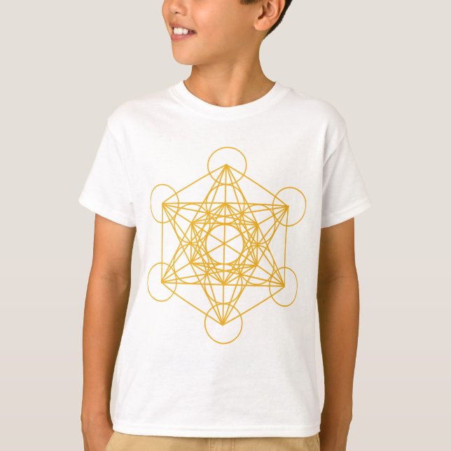 Metatron Würfel-Gold T-Shirt (Vorderseite)