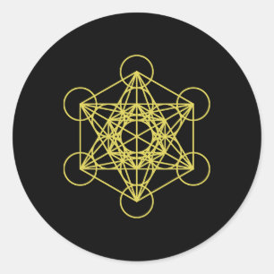 Metatron-Würfel Heilige Geometrie Yoga Heilige Geo Runder Aufkleber