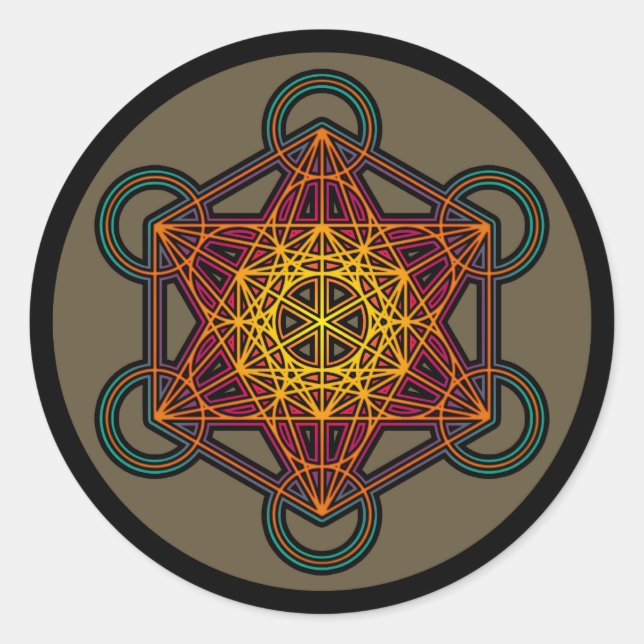 Metatron Würfel Mandala Aufkleber (Vorderseite)