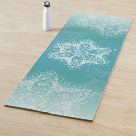 Metatronen würfeln Mandala türkis Yogamatte