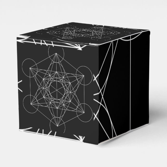 Metatrons Cube Black & White Geschenkschachtel (Vorderseite)