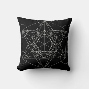 Metatrons Cube Black & White Kissen