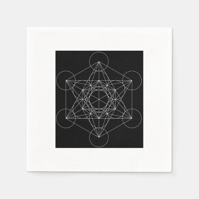 Metatrons Cube Black & White Serviette (Vorderseite)