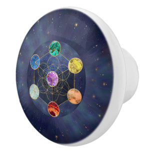 Metatrons Cube Chakras Sacred Geometry Keramikknauf