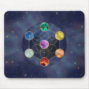 Metatrons Cube Chakras Sacred Geometry Mousepad
