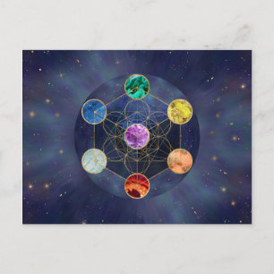 Metatrons Cube Chakras Sacred Geometry Postkarte
