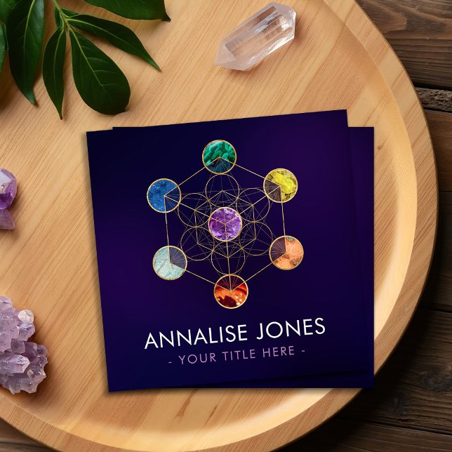 Metatrons Cube Chakras Sacred Geometry Quadratische Visitenkarte (Von Creator hochgeladen)