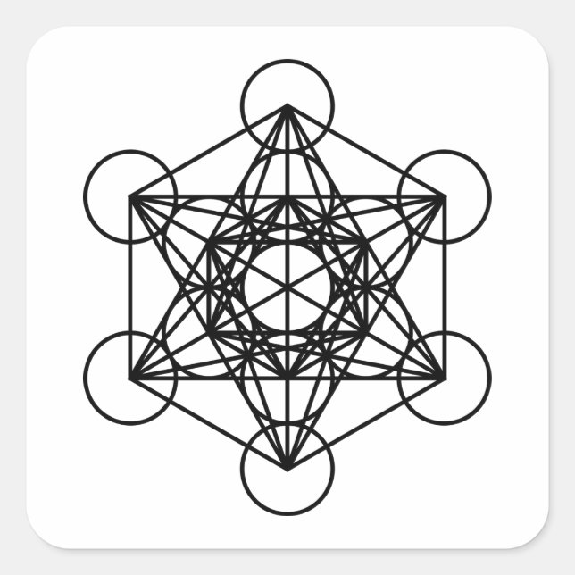 Metatrons Cube Quadratischer Aufkleber (Vorderseite)
