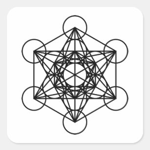 Metatrons Cube Quadratischer Aufkleber