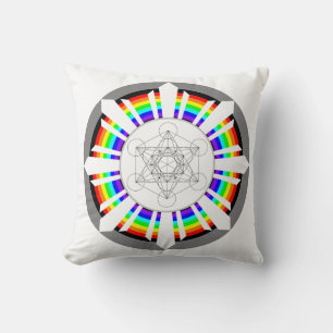 Metatrons Cube Rainbow Prism Kissen
