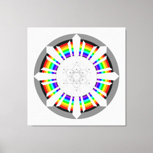 Metatrons Cube Rainbow Prism Leinwanddruck