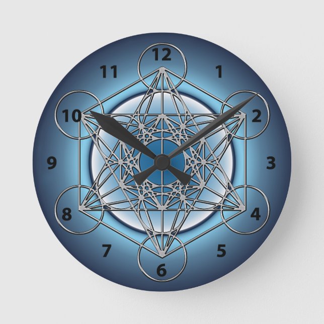Metatrons Cube Runde Wanduhr (Vorderseite)