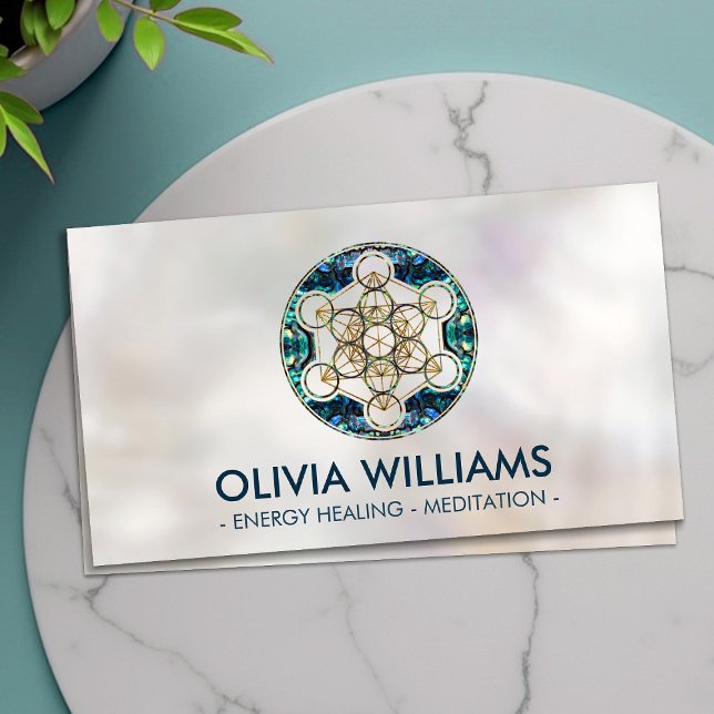 Metatrons Cube Sacred Geometry - Abalone-Muschel Visitenkarte (Von Creator hochgeladen)