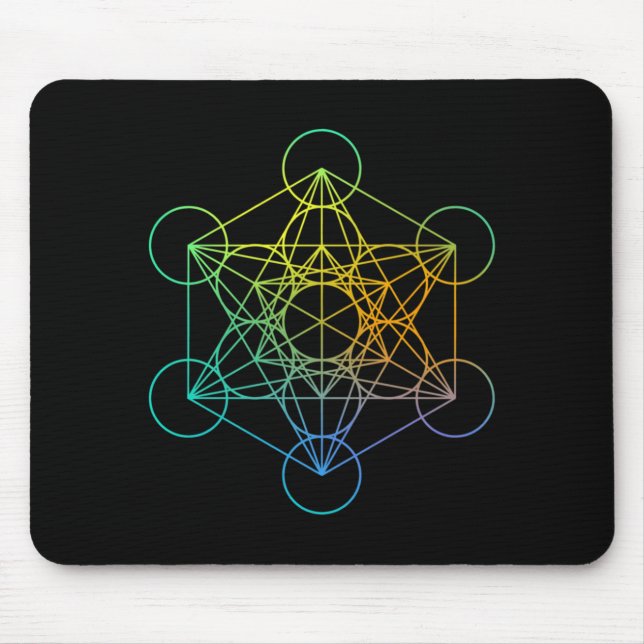 Metatrons Cube Sacred Geometry Funny Family Retro  Mousepad (Vorne)